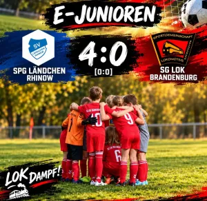 ⚽ E-Junioren – Auswärts bei der SPG Ländchen Rhinow (Tendenzwertung 4:0)
